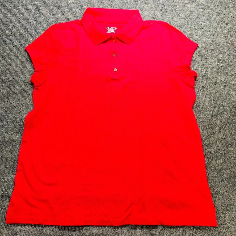 The Childrens Place Girls Uniform Polo Red XXXL 18 Short Sleeve School Shirt